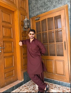 Ensemble Kurta Pyjama en Coton Marron pour Homme, Manches Longues, Couleur Unie, Tenue Quotidienne Décontractée, Style Ethnique Indien Pakistanais - Product Image 3