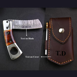 Vente en gros d'accessoires classiques pour fumeurs : Coupe-cigares en acier Damas, outils de coupe-cigares, couteau à cigares - Product Image 2