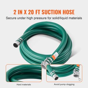 Tubo di Aspirazione Verde di Alta Qualità 2 x 20 Piedi con Connettori Camlock e Raccordi in Alluminio, Compatibile con Varie Pompe per Fognature - Product Image 2