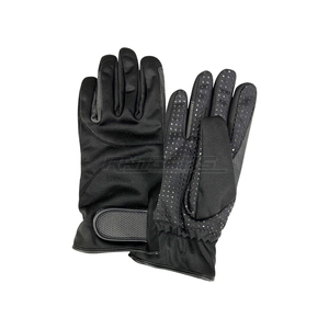Gants d'équitation en silicone à points antidérapants, noirs, en PU respirant, tailles adultes unisexes, pour l'hiver - Product Image 1