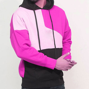 Pull à capuche en molleton à épaules tombantes avec logo frontal, mélange de coton, nouvelle collection, vente en gros - Product Image 5