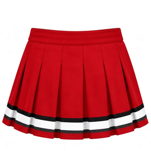 Jupe plissée rouge sublimée pour cheerleading, bas de tenue de sport athlétique, vêtements d'entraînement de performance, vêtements de compétition - Product Image 2