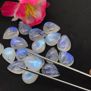 Cabochons en pierre de lune arc-en-ciel 10x14 mm, de bonne qualité, pour la création de bijoux - Product Image 4
