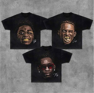 T-shirts pour hommes personnalisés OEM de haute qualité, col rond, en coton tissé, impression sérigraphique, coupe oversize, grammage lourd – Meilleures ventes - Product Image 1