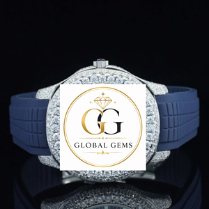 Reloj de Lujo para Hombre, Cuadrado, de 20 mm, Completamente Cubierto de Diamantes Moissanite, Ideal para Regalos de Cumpleaños y Aniversario - Product Image 1