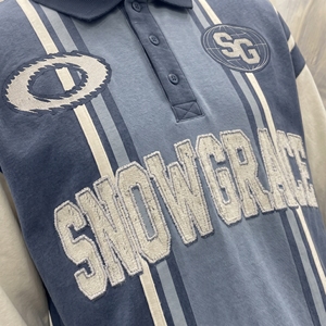 Snowgrace Vêtement unisexe à manches longues en jersey rayé, col rabattu, coupe classique, respirant, en polyester, pour toutes les saisons, pour adultes - Product Image 6