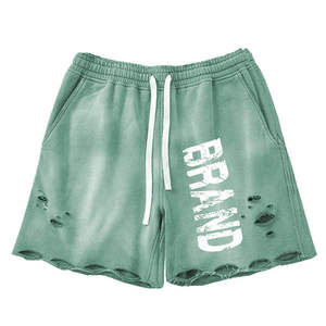 Pantalones Cortos Deportivos Personalizados para Hombre, 100% Algodón Transpirable, Lona de 220G, Impresión por Serigrafía, Cintura Alta con Cordón Ajustable - Product Image 3