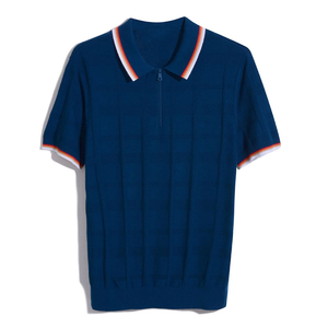 Quarter Zip Men's Lightweight Casual Short Sleeve Knitted Zipper <b>Collar</b> <b>T</b>-<b>Shirt</b> Sportswear Summer Pullover Quarter Zip <b>T</b>-<b>Shirts</b> - Product Image 1