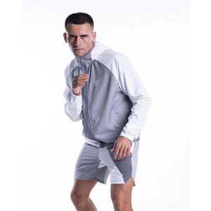 <b>Men</b> Color Blocking Hooded Windbreaker <b>Jacket</b> With Zipper And Side Pockets Lightweight Polyester Sporty Tracksuit Set - Product Image 2