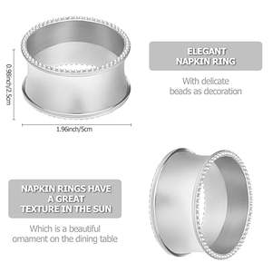 Juego de servilleteros y soportes plateados con forma de corona para decoración de mesas de boda y hoteles, servilleteros metálicos. - Product Image 4
