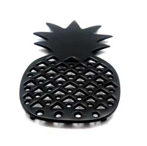 Vintage Round Cast Iron <b>Trivet</b> Scrollwork Black Metal Hot Pad Heat Resistant Fleur De Lis Pattern Counter Pot Coaster Stand - Product Image 3