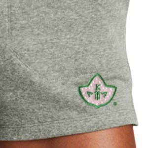 Shorts en molleton Heather Gray Ivy Leaf pour femmes, 100% polyester, respirant, imperméable, décontracté, athlétique, taille élastique - Product Image 6