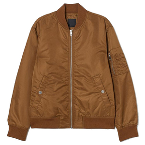 Veste bomber d'hiver en molleton de coton pour homme avec logo personnalisé, couleur unie, fermeture éclair, vente en gros - Product Image 1
