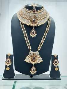 Gargantilla Clásica India de Moda, Conjunto de Regalo para Compromiso, Aniversario, Boda, Fiesta, con Cristales Tradicionales, Kundan, Perlas de Imitación y Oro - Product Image 3