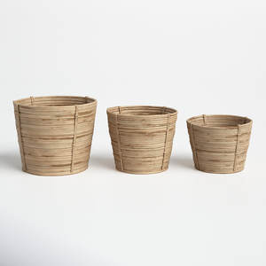 ตะกร้าใส่ของตกแต่งหญ้าทะเลธรรมชาติอุปกรณ์ตกแต่งบ้านแบบทอ - Product Image 1