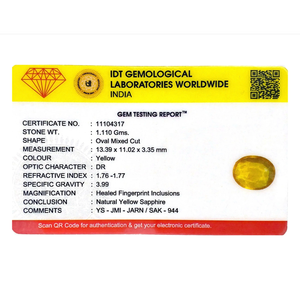 Exquisite 5.55 Carat Oval Cut Yellow Sapphire Loose Gemstone for Fine Jewelry - Product Image 4