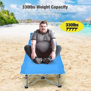 Lettino da Campeggio Pieghevole con Poggiatesta Staccabile e Tasca Laterale, Arredo Pratico per Avventure all'Aperto - Product Image 4