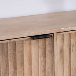 Aparador de 3 puertas Vandana Crystal Comfort en madera maciza de mango con frentes acanalados, estilo Japandi contemporáneo Lanora - Product Image 5