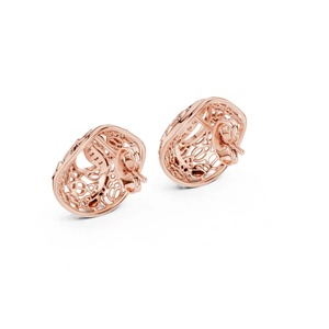 Open Work Designer <b>Stud</b> Earring Women's Push Back <b>Stud</b> Earring Round Moissanite Diamond Wedding Earring Party Wear <b>Stud</b> Earring - Product Image 6