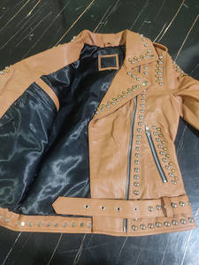 Chaquetas de Cuero Genuino para Mujer, Estilo Varsity, Moda Urbana, Transpirables, Resistentes al Viento, con Calefacción, Múltiples Bolsillos, Cierre de Cremallera, Venta al Por Mayor - Product Image 6