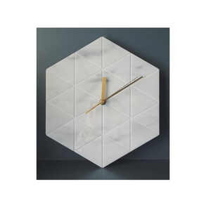 Luxury Minimalist Mechanical Hanging Marble Wall <b>Clock</b> White Pattern Face Elegant Gold Hands Silent Needle Modern Living Room - Product Image 4