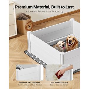 Box per Parto Regolabile per Cani 48 X 48 X 18.1 Pollici, Recinto per Cuccioli in PVC con Tappetino Anti-Urto Lavabile - Product Image 3
