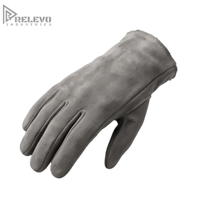 Custom Light Grey Suede Leather Gloves Minimalist Slip On Driving Dress Gloves Soft Genuine Suede Workwear Utility Biker Gloves - Product Image 3