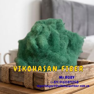 Colchón de Fibra Cortada 100% Poliéster, Color Verde Sólido, Reciclable, Grado Vikohasan, Certificado OEKO-TEX - Product Image 2