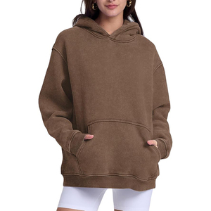 เสื้อฮู้ดดี้สีน้ำตาลช็อกโกแลตคลาสสิกทรงโอเวอร์ไซส์สำหรับผู้ชาย รุ่นวินเทจ ปี 2026 กำลังเป็นที่นิยม - Product Image 2