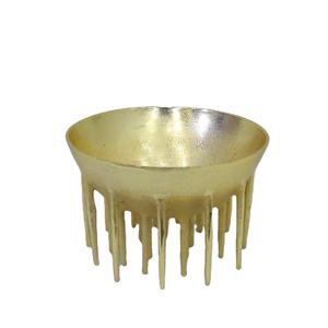 Bol de service profond rond en aluminium fantaisie de qualité supérieure bol de jambe de piédestal indien fabriqué à la main classique Unique bol de serveur de fruits profonds - Product Image 1