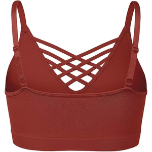 Women Supportive Cross Back Sports Bra Padded Yoga Gym Fitness Workout Activewear <b>Top</b> Wholesale <b>Strappy</b> Training Bra Performance - Product Image 6