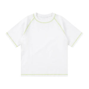 Maillots de bain anti-UV personnalisés à manches courtes blancs pour filles, imprimés par sublimation, protection contre les éruptions cutanées, pour enfants - Product Image 1