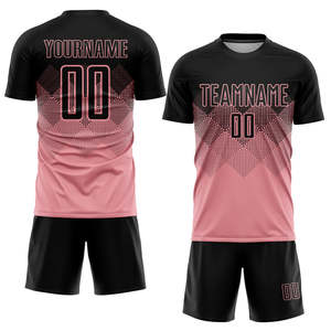Maillot de football personnalisé noir et rose dégradé, motif demi-ton, pour homme, uniforme d'équipe, vêtement de sport respirant, OEM - Product Image 1
