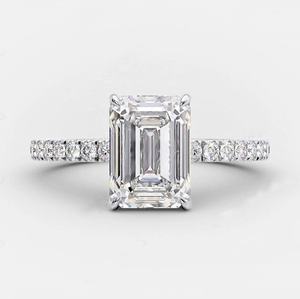 Bague de fiançailles personnalisée de luxe en argent sterling 925 14K or blanc VVS avec diamant certifiée IGCI pour la fête de mariage des femmes - Product Image 1