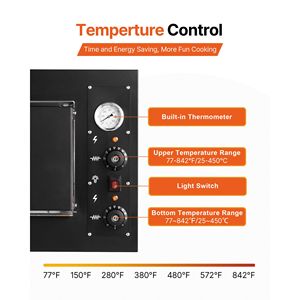 Forno Elettrico Commerciale da Banco per Pizza da 24 Pollici, Temperatura Massima 842°F, 4200W, con Termometro per Tostare e Cuocere - Product Image 4