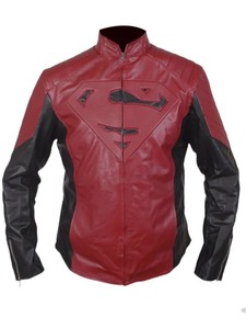 Chaqueta de Cuero Roja de Superman de Smallville |   Chaqueta inspirada en el superhéroe Clark Kent para hombre |   Ropa Exterior Estilo Motociclista Inspirada en Series de TV |   Cus - Product Image 1