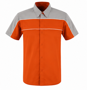 เสื้อเชิ้ตแขนสั้นผู้ชายลำลอง คอปกป๊อปลินบล็อกสี ใส่ได้ในฤดูร้อน - Product Image 5