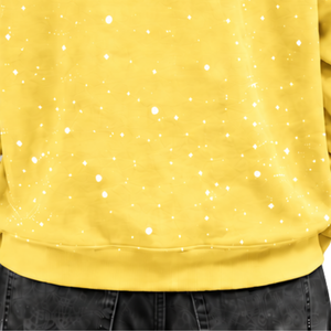 เสื้อฮู้ดผู้ชายพิมพ์ลายจุดสีเหลือง ผ้าฟลีซหนานุ่ม ทรงโอเวอร์ไซส์ สไตล์สตรีทแวร์ มีเชือกผูกฮู้ดและกระเป๋าจิงโจ้ - Product Image 6