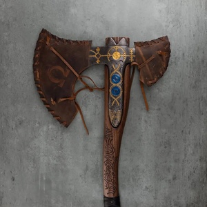 A&M Enterprises High Quality Handmade Collectible <b>Axe</b> Engraved Blade Leather-Wrapped <b>Wood</b> Outdoor Multi-function Norse Style - Product Image 4