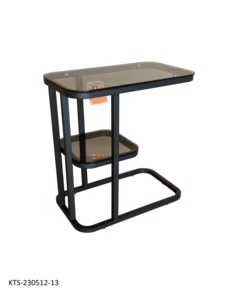 Modern Convertible Tempered Glass Coffee Table with Metal Frame and Storage Shelf for Living <b>Room</b> Furniture - Product Image 2