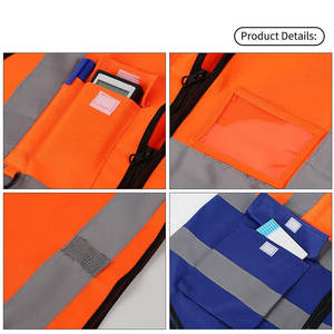 Gilet de sécurité réfléchissant haute visibilité pour moto, vêtements de travail réfléchissants, gilet de travail multi-poches pour hommes - Product Image 6