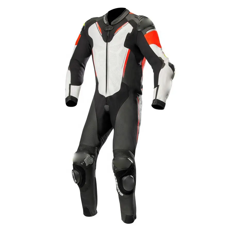 Trajes de couro para motocicleta, roupa de segurança do motor para corrida e motocicleta com proteções