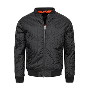Chaqueta Bomber Acolchada para Hombre, Color Sólido, Cierre de Cremallera, Resistente al Viento, Prenda Exterior de Poliéster, Estilo Casual Otoñal - Product Image 2