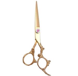 5.5 "มีดโกนหนวดสแตนเลสทนทานเครื่องมือตัดผมทำมือช่างตัดผมกรรไกรเคลือบกระดาษดอกไม้ - Product Image 5