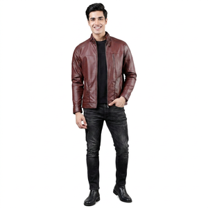 Wholesale Customized Genuine <b>Leather</b> <b>Jackets</b> High Quality <b>Long</b> Sleeves Stand Fur Streetwear Winter Fashion Wear Clothing for Men - Product Image 6