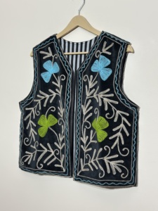 Chaleco de Terciopelo y Algodón con Bordado Floral Maaunique, Estilo Boho Indio Étnico, Vintage, de Secado Rápido y Transpirable para Exteriores - Product Image 1