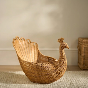Cesta de Mimbre con Diseño de Pavo Real, Muebles para Cuarto de Niños, Almacenamiento de Juguetes, Contenedor de Ropa, Decoración Chic para el Hogar, Venta al por Mayor - Product Image 2