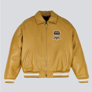 Chaqueta de Cuero Avirex para Hombre al Mejor Precio, Chaqueta de Invierno Premium de Cuero Genuino, Resistente al Viento e Impermeable, Teñido Liso, Todas las Tallas Disponibles - Product Image 1