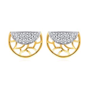 Pendientes de Diamantes de Oro Amarillo de Lujo para Mujer, Corte Brillante Redondo, Color G, Piedra Cultivada en Laboratorio, Joyería para Uso Diario - Product Image 1