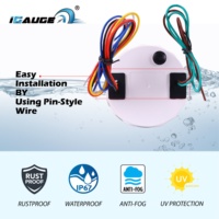 Nuevo IGauge WP804N1B-NB 80mm 12-24V Medidor de Presión de Aceite, Nivel de Combustible, Temperatura del Agua, Voltaje con Alarma, Retroiluminación LED de 7 Colores, Bisel de ABS y Lente Convexa